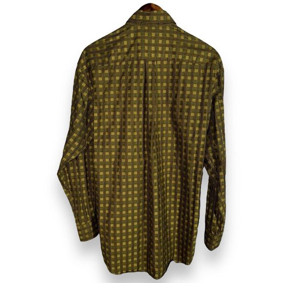 Robert Talbott Green Check Button Down Shirt Size M - Picture 8 of 8